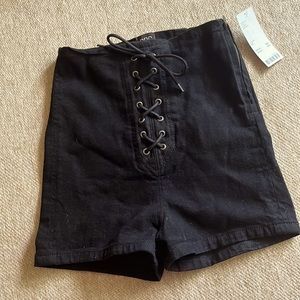 NWT Urban Outfitters BDG High-rise Lace-up Denim Shorts